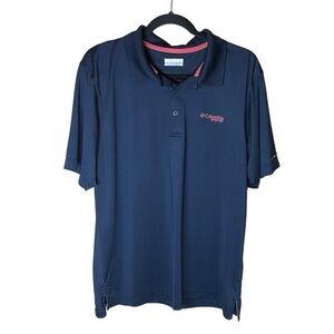 Columbia‎ PFG Navy Short Sleeve Polo Size Medium